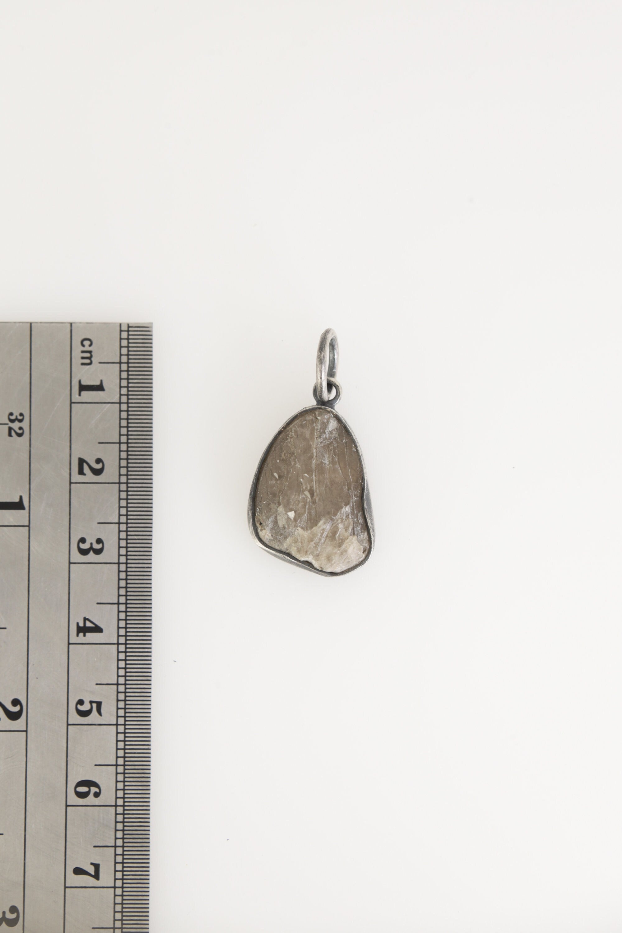 Ethereal Torrington Citrine Pendant - Sterling Silver - Oxidized - Brush Texture- NO/12