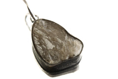 Ethereal Torrington Citrine Pendant - Sterling Silver - Oxidized - Brush Texture- NO/12