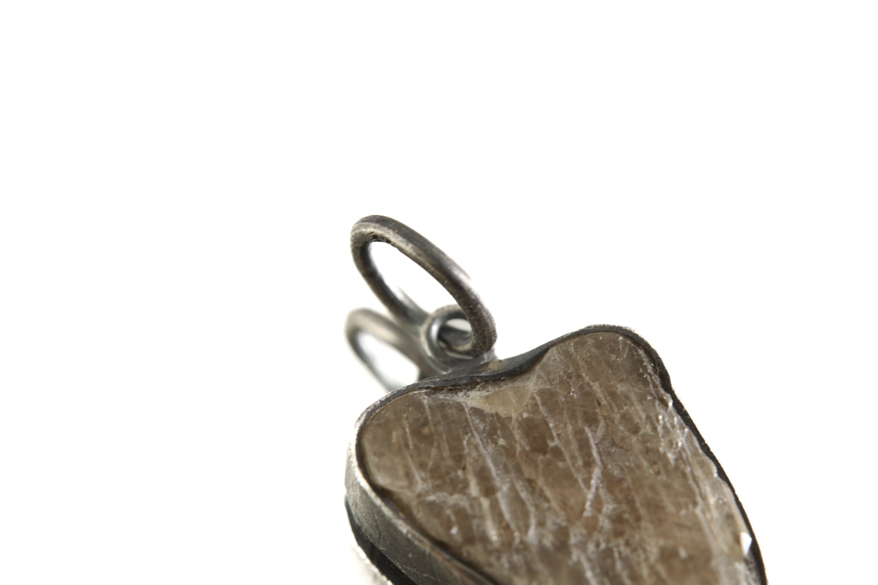 Ethereal Torrington Citrine Pendant - Sterling Silver - Oxidized - Brush Texture- NO/13