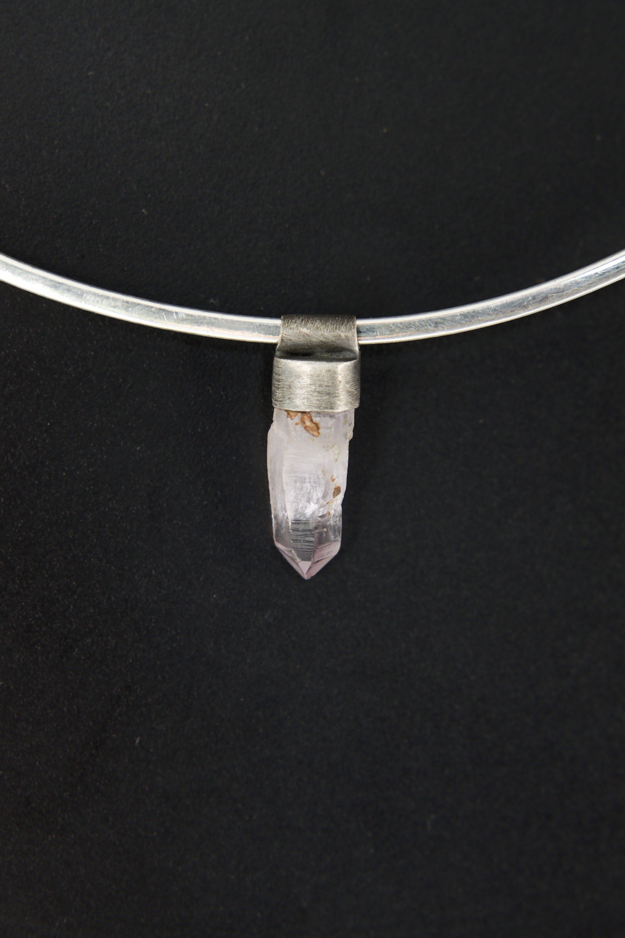 Vera Cruz amethyst - Stack Pendant - Organic Textured 925 Sterling Silver - Crystal Necklace - NO/01
