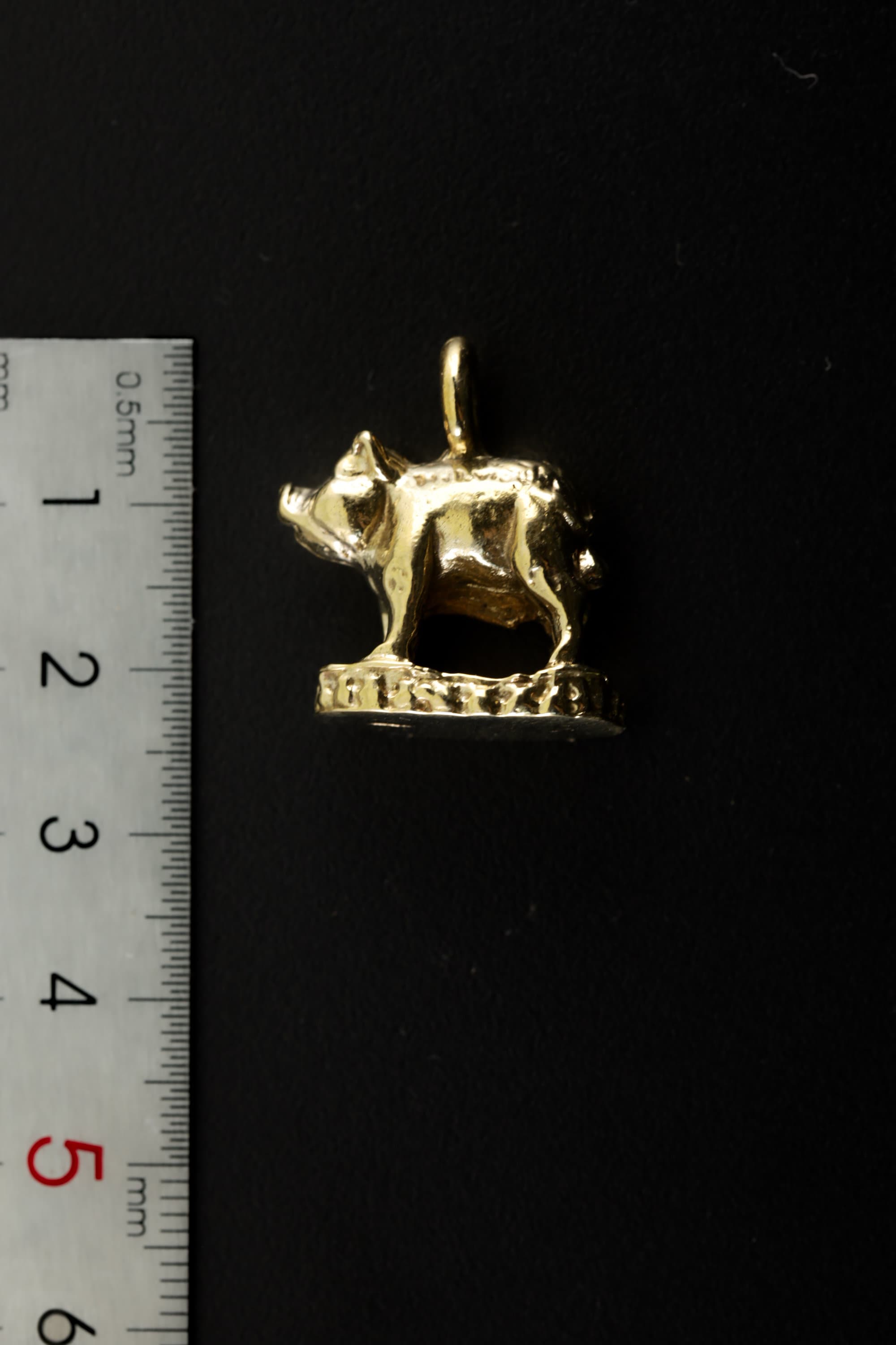 Golden Prosperity Piglet - Gold Plated Brass Cast - Pendant Necklace