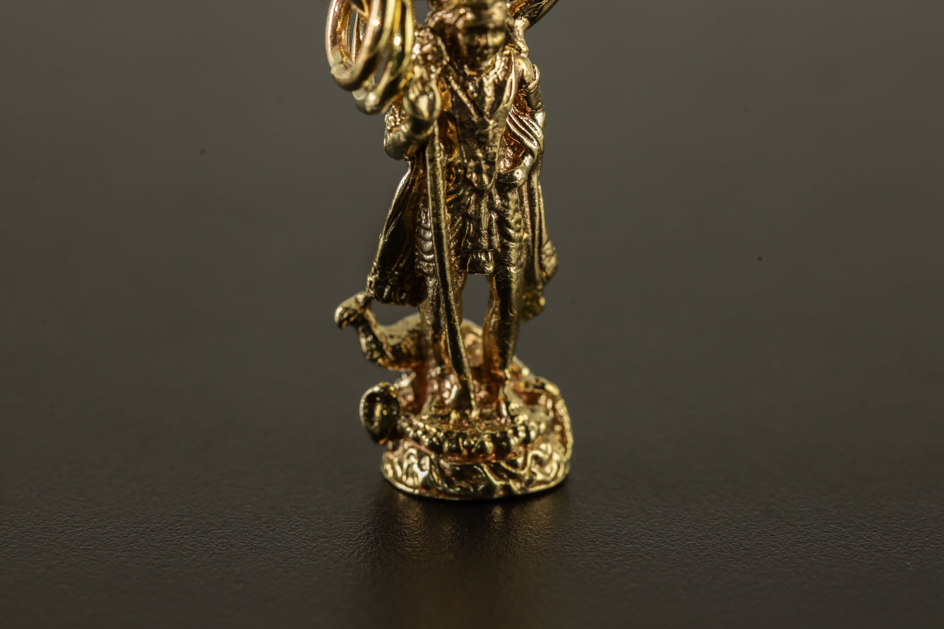 Divine Veenadhara Saraswati - Gold Plated Brass Cast - Pendant Necklace