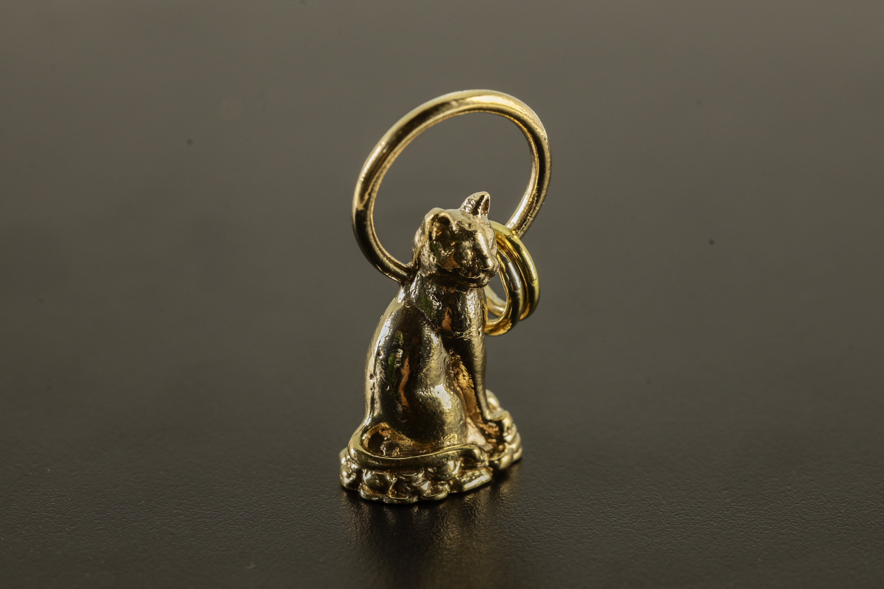 Golden Felicity Felines- Gold Plated Brass Cast - Pendant Necklace