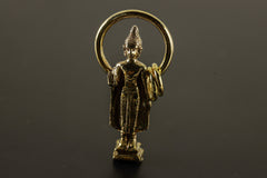 Gold Plated Brass Buddhist Pendant Necklace with Blessing Aura Verdana Buddha Talisman, Spiritual Charm for Enlightenment