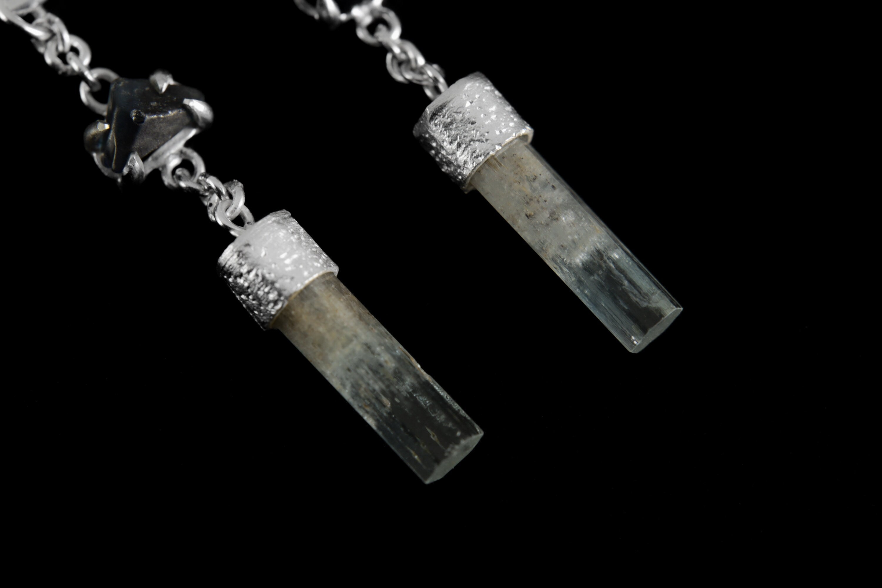 Sapphire & Aquamarine Sterling Silver Hoop Earrings - Australian Gemstone