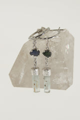 Sapphire & Aquamarine Sterling Silver Hoop Earrings - Australian Gemstone