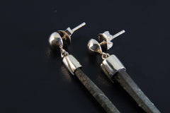 Himalayan Chlorite Quartz Stud Earrings 925 Sterling Silver Spiky Icicle Crystal Heart Root Chakra Gift