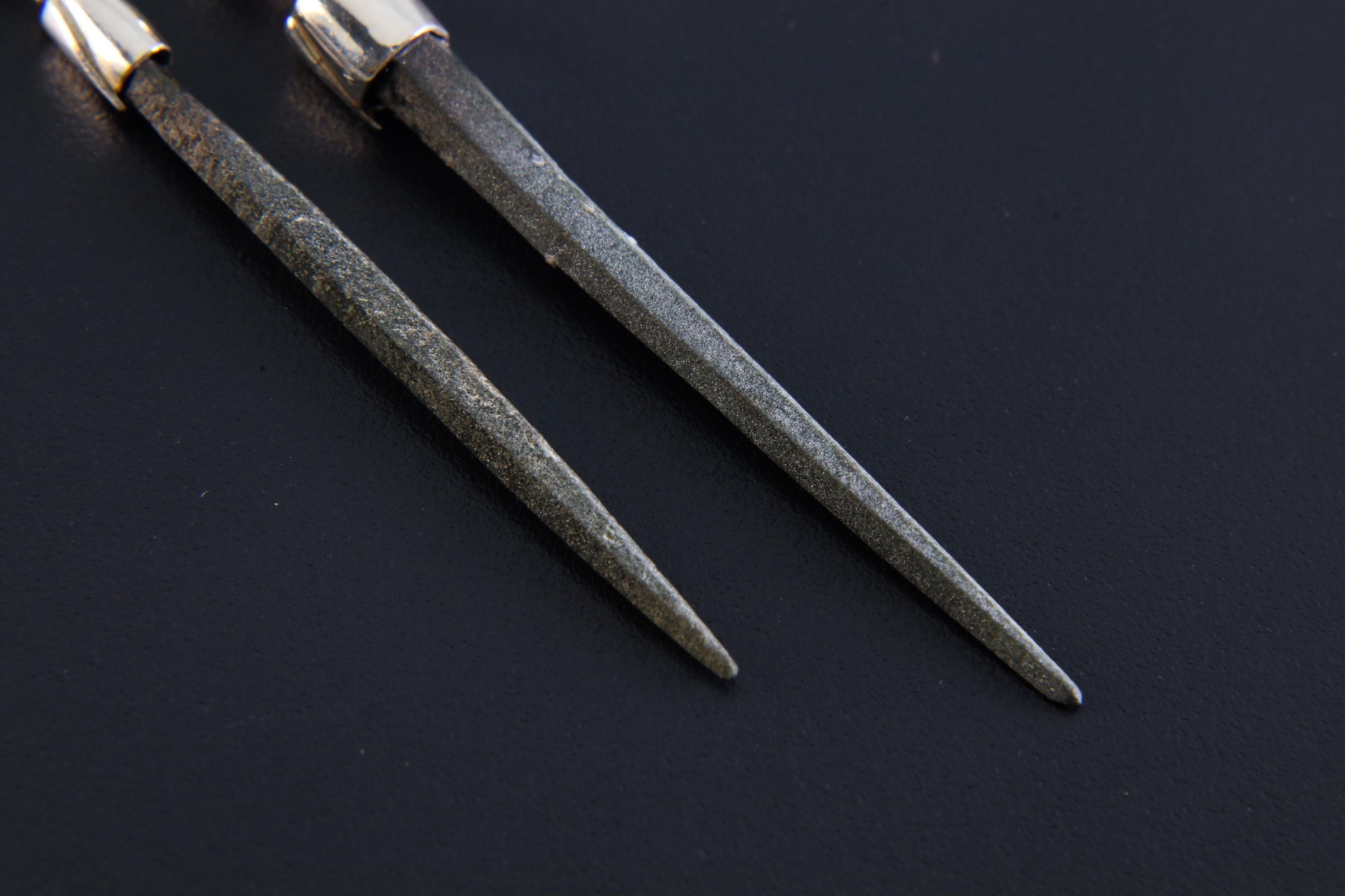 Spiky Himalayan Chlorite Quartz Earrings - Sterling Silver Dangle Studs