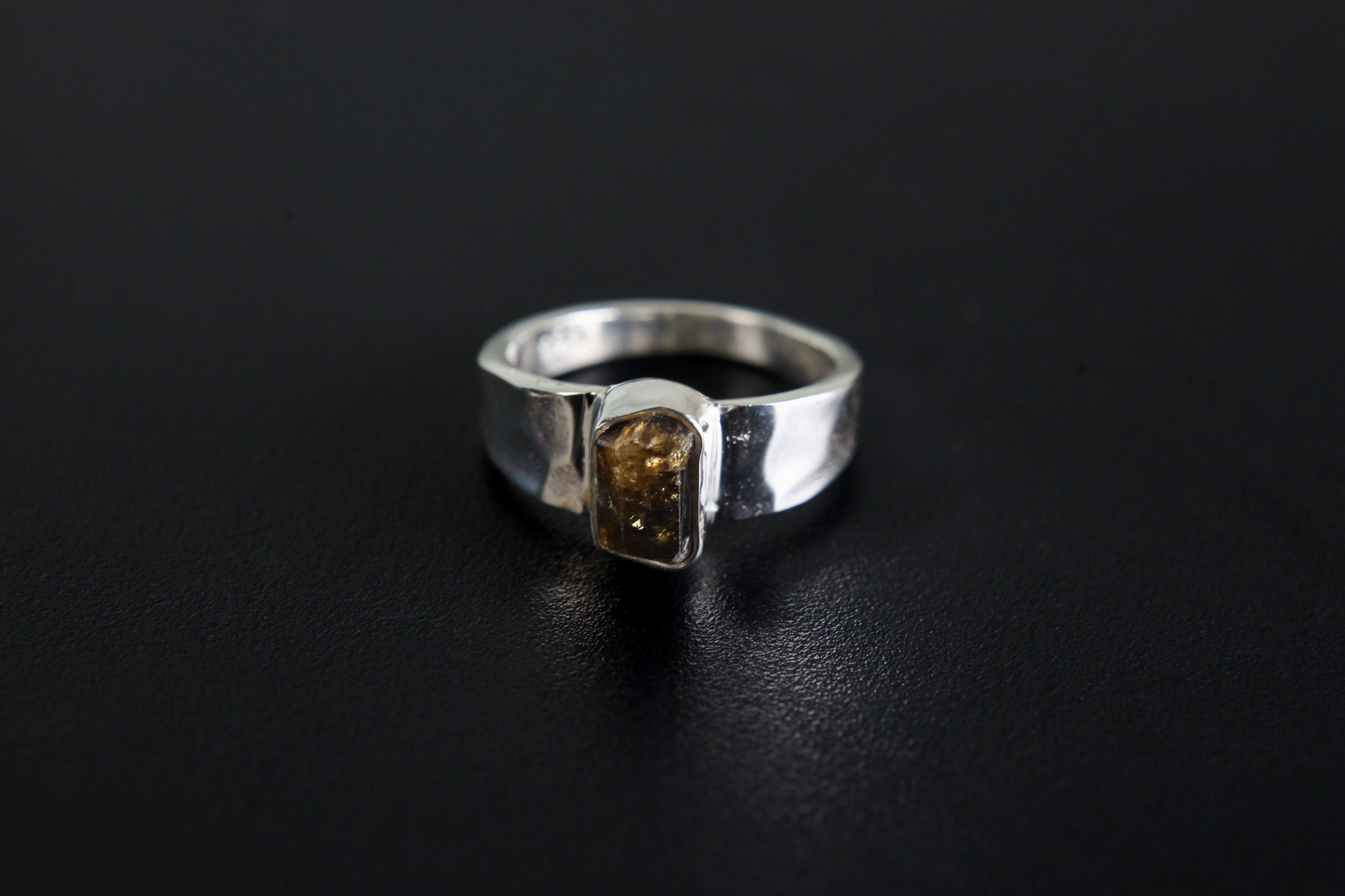 Himalayan Brown Tourmaline Ring 925 Sterling Silver Hammered Unisex Band Dravite Crystal Root Chakra Jewelry Gift