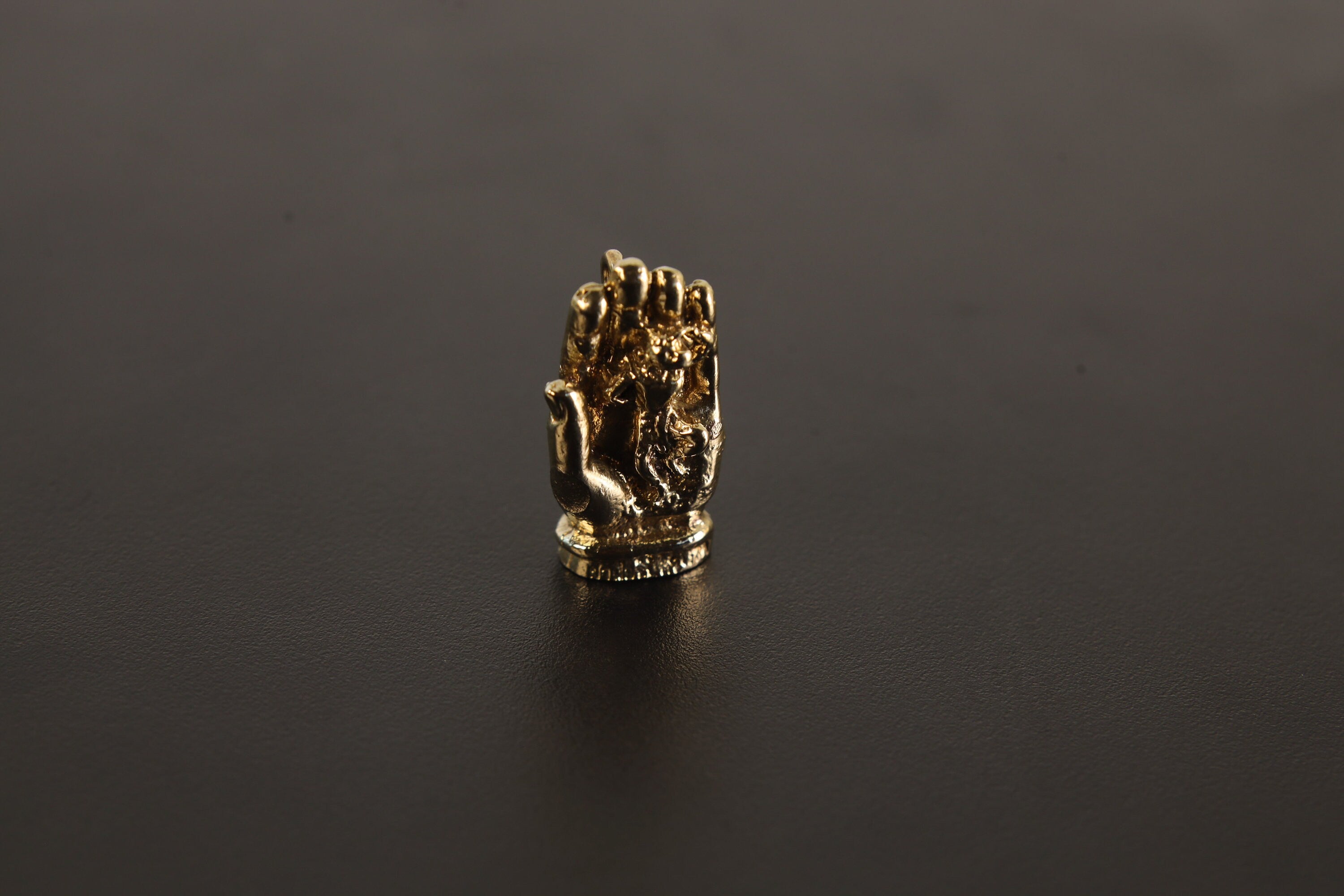 Gold Plated Brass Curiosity Hand and Monkey Charm - Cast Pendant - Promotes Longevity & Protection - Mystical Animal Jewellery