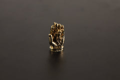 Gold Plated Brass Curiosity Hand and Monkey Charm - Cast Pendant - Promotes Longevity & Protection - Mystical Animal Jewellery