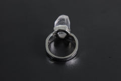 Cacoxenite Quartz Point Ring: Hammered Sterling Silver, Size 6
