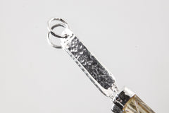 Citrine Quartz Point from Torrington - Textured & Sterling Silver Pendant - High Shine Finish