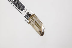 Citrine Quartz Point from Torrington - Textured & Sterling Silver Pendant - High Shine Finish