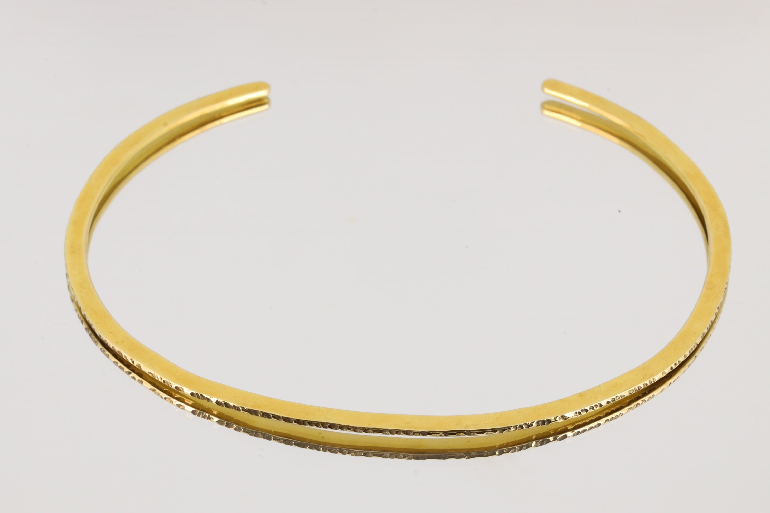 Tribal Textured Gold Plated Brass Cuff, Golden Neck Collar, Open Choker, Boho Vibes Throat Cuff, Authentic Self-Expression
