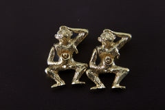 Gold Plated Brass Mischief Monkey Charm - Cast Pendant - Promotes Longevity & Protection - Mystical Animal Jewellery