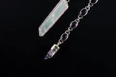 Charoite Angel Aura Quartz Pendant: Sterling Silver Amethyst Necklace