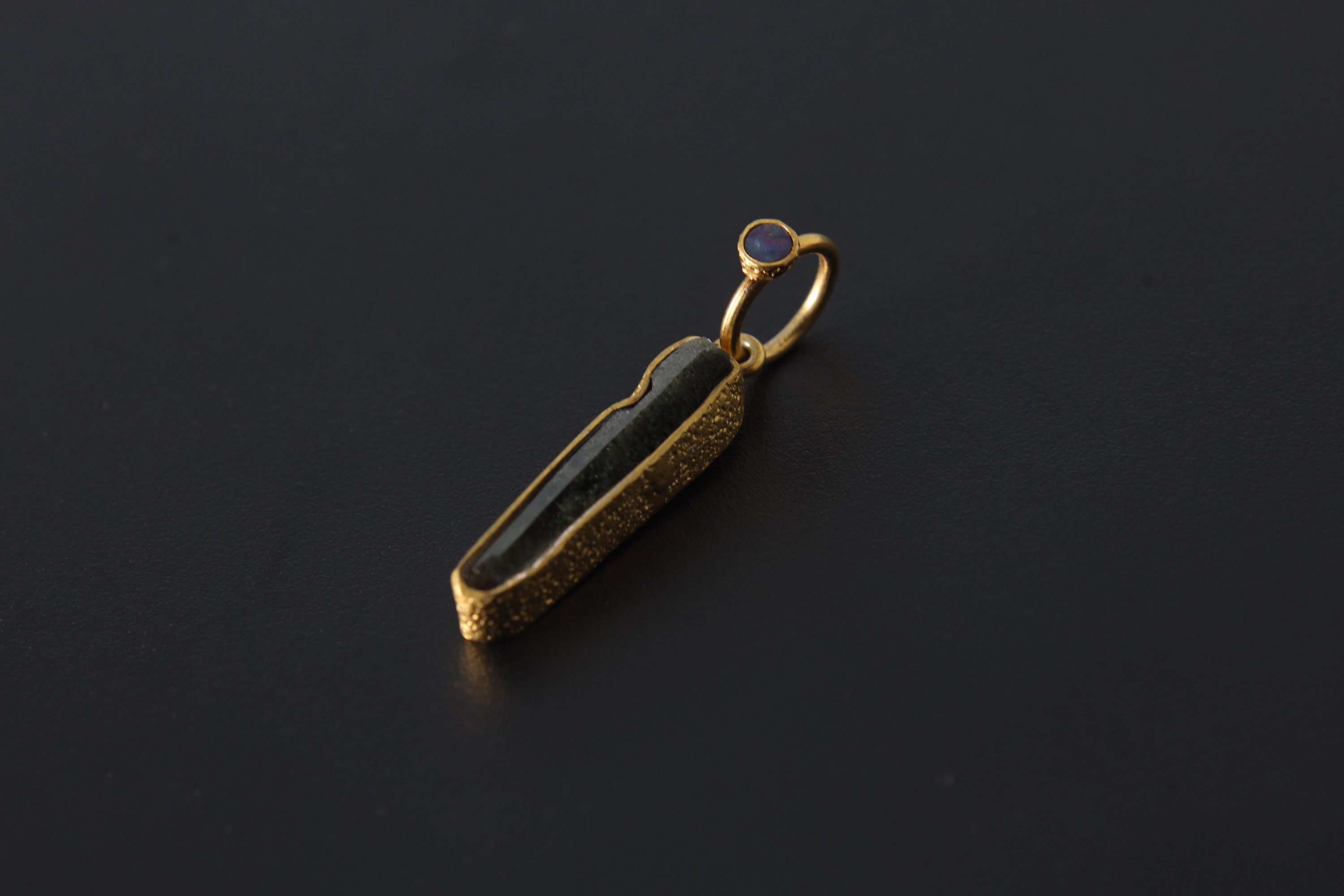 Opal Himalayan Quartz Necklace 18k Gold Plated Sterling Silver Sand Texture Crystal Talisman Jewelry