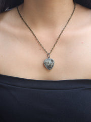 Ethereal Torrington Citrine Pendant - Sterling Silver - Oxidized - Brush Texture - NO/10