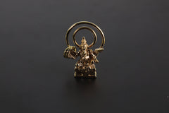 Eternal Ganesha Double Halo Talisman, Gold Plated Brass Charm, Cast Pendant, Symbol of Wisdom & New Beginnings, Spiritual Hindu Jewelry