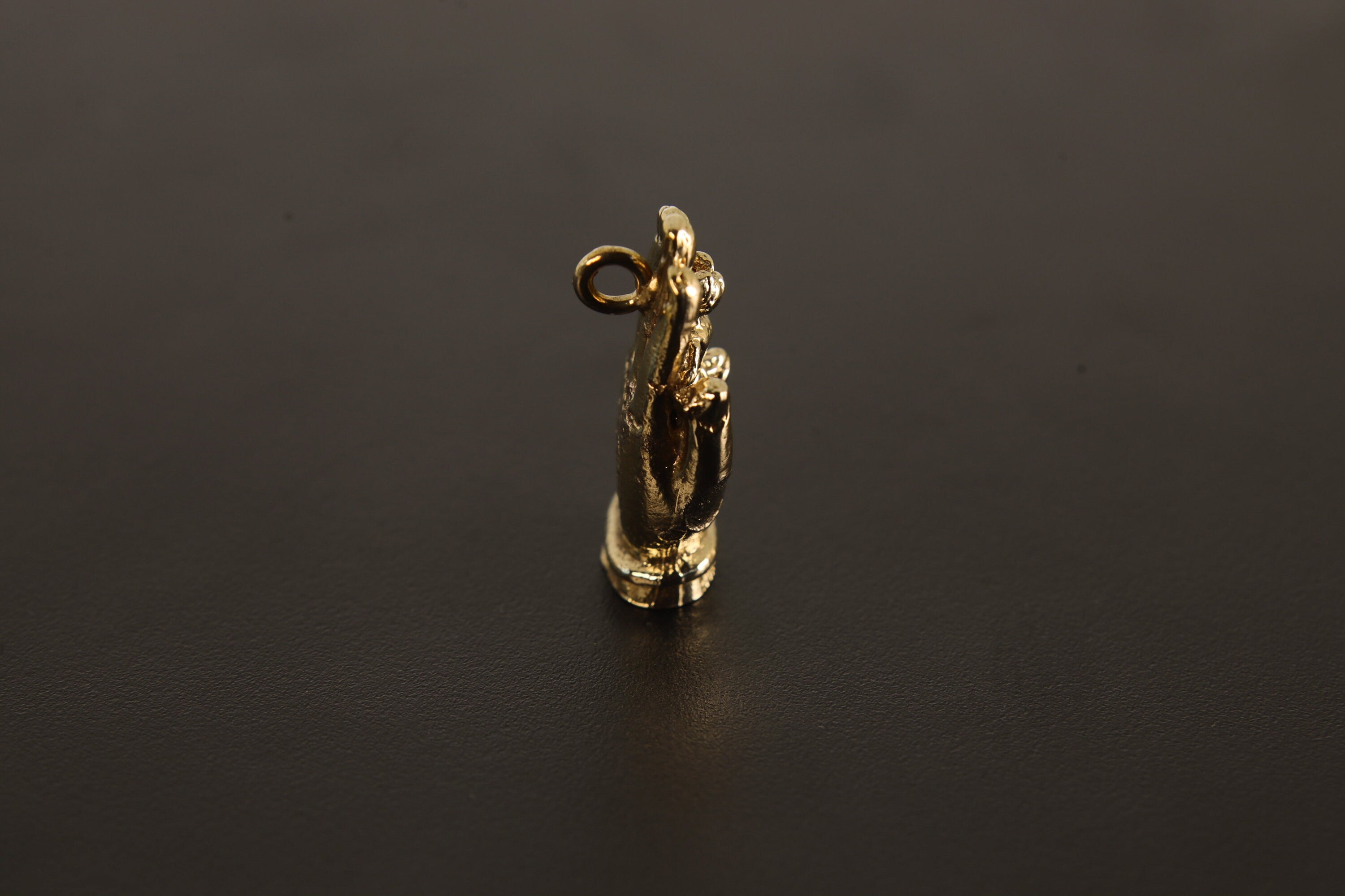 Gold Plated Brass Curiosity Hand and Monkey Charm - Cast Pendant - Promotes Longevity & Protection - Mystical Animal Jewellery