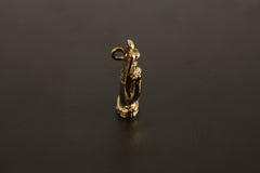 Gold Plated Brass Curiosity Hand and Monkey Charm - Cast Pendant - Promotes Longevity & Protection - Mystical Animal Jewellery