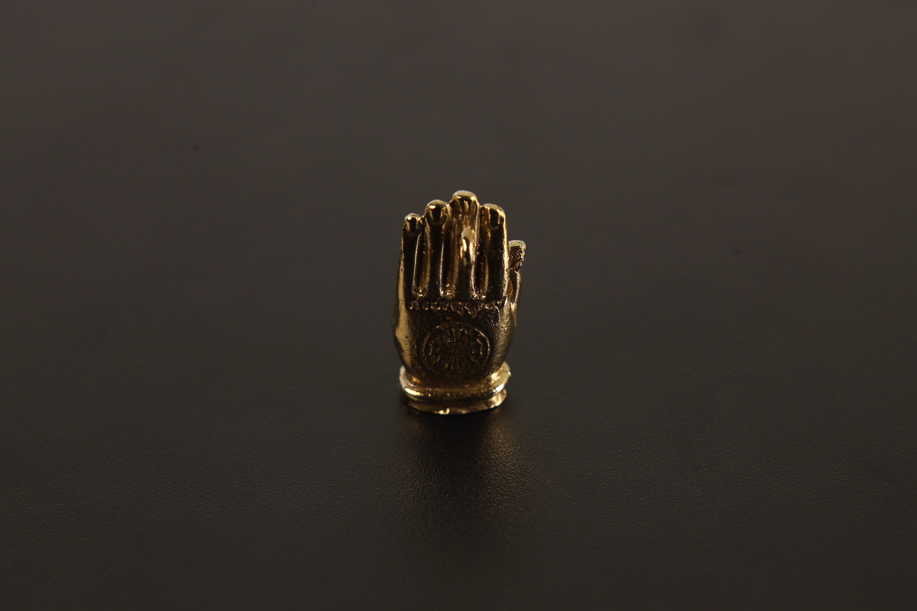 Gold Plated Brass Curiosity Hand and Monkey Charm - Cast Pendant - Promotes Longevity & Protection - Mystical Animal Jewellery