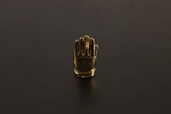 Gold Plated Brass Curiosity Hand and Monkey Charm - Cast Pendant - Promotes Longevity & Protection - Mystical Animal Jewellery