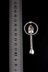 Vera Cruz - Spice / Ceremonial Spoon - 925 Cast Silver - Unique Hammer Texture - Crystal Pendant Necklace - High Shine Polish