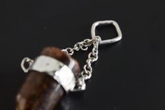 Earthen Bullet Brown Tourmaline - Sterling Silver Crystal Pendant - Hammered Textured & High Polish Finish - NO/04