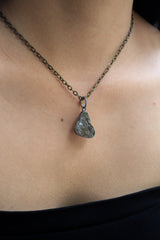 Ethereal Torrington Citrine Pendant - Sterling Silver - Oxidized - Brush Texture- NO/11
