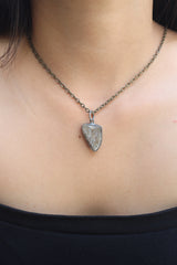 Ethereal Torrington Citrine Pendant - Sterling Silver - Oxidized - Brush Texture- NO/13