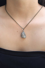 Ethereal Torrington Citrine Pendant - Sterling Silver - Oxidized - Brush Texture- NO/12