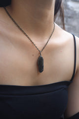 Torrington Smoky Citrine Pendant - Sterling Silver - Oxidized - Brush Texture - NO/05