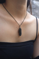 Torrington Smoky Citrine Pendant - Sterling Silver - Oxidized - Brush Texture - NO/05