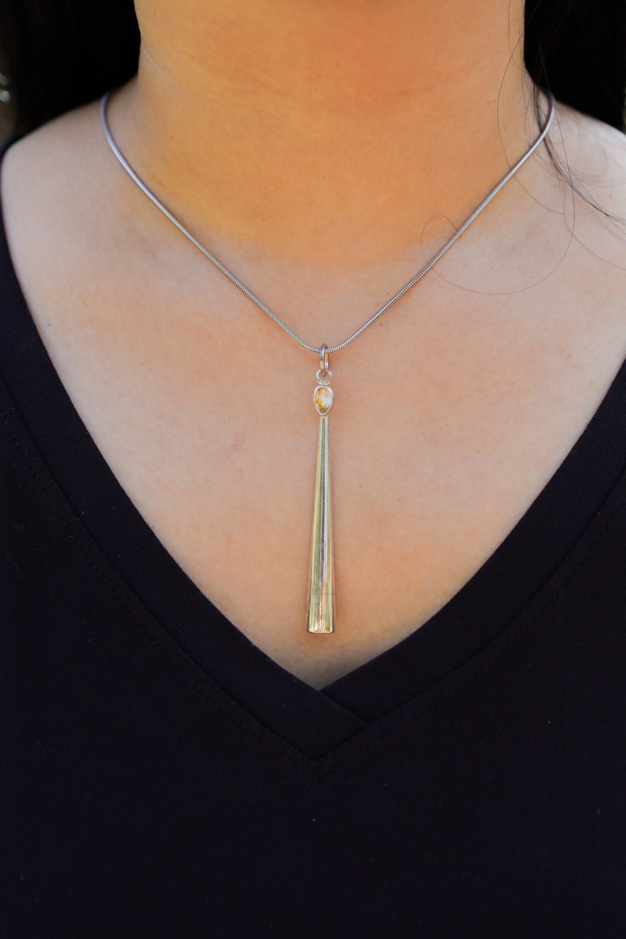 Herkimer Diamond Spoon Pendant 925 Sterling Silver Cast Scoop Necklace High Shine Quartz Crown Chakra Gift