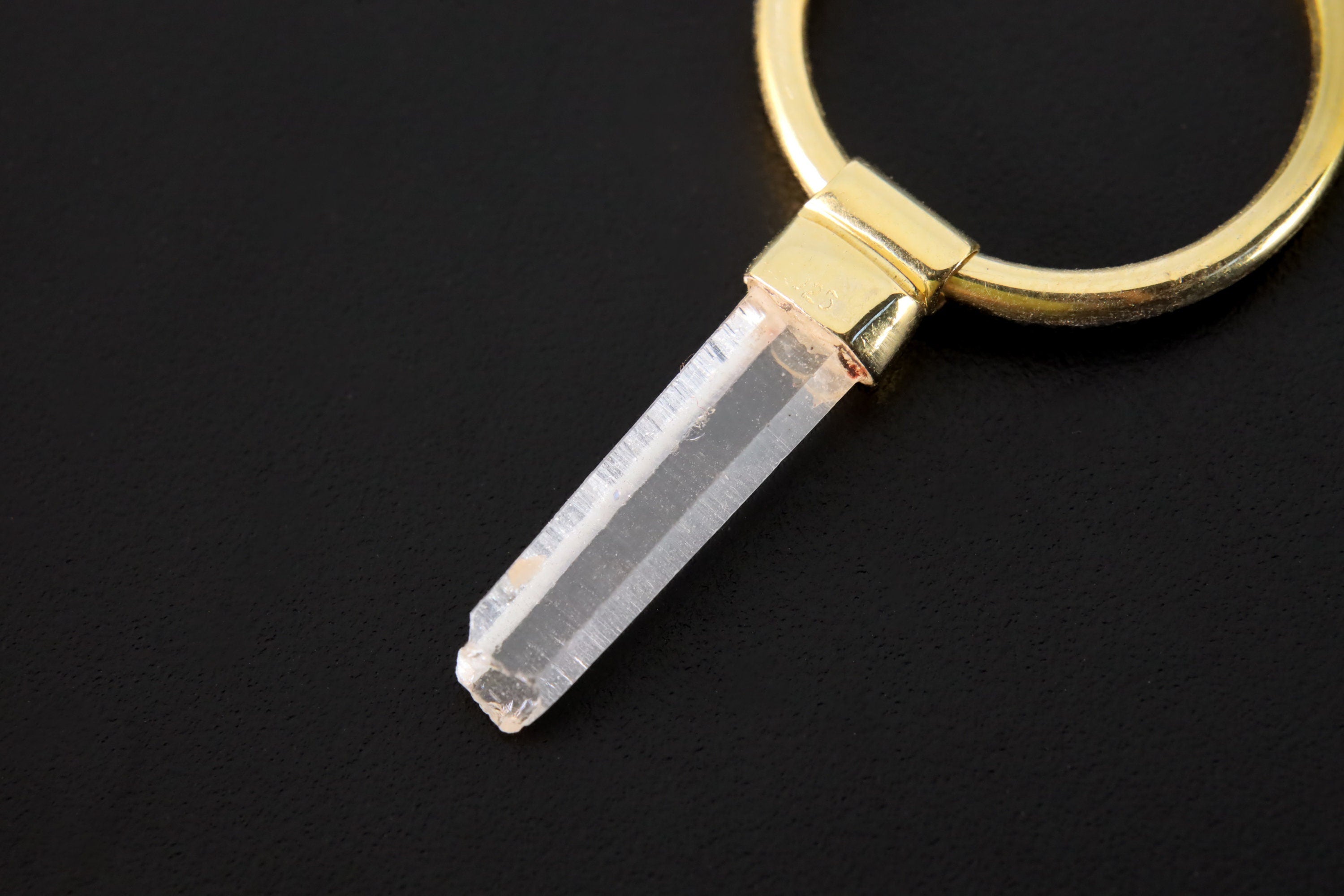 Australian Clear Quartz Single Hoop Earring Pendant Gold Plated 925 Silver Crown Chakra Aries Gifts