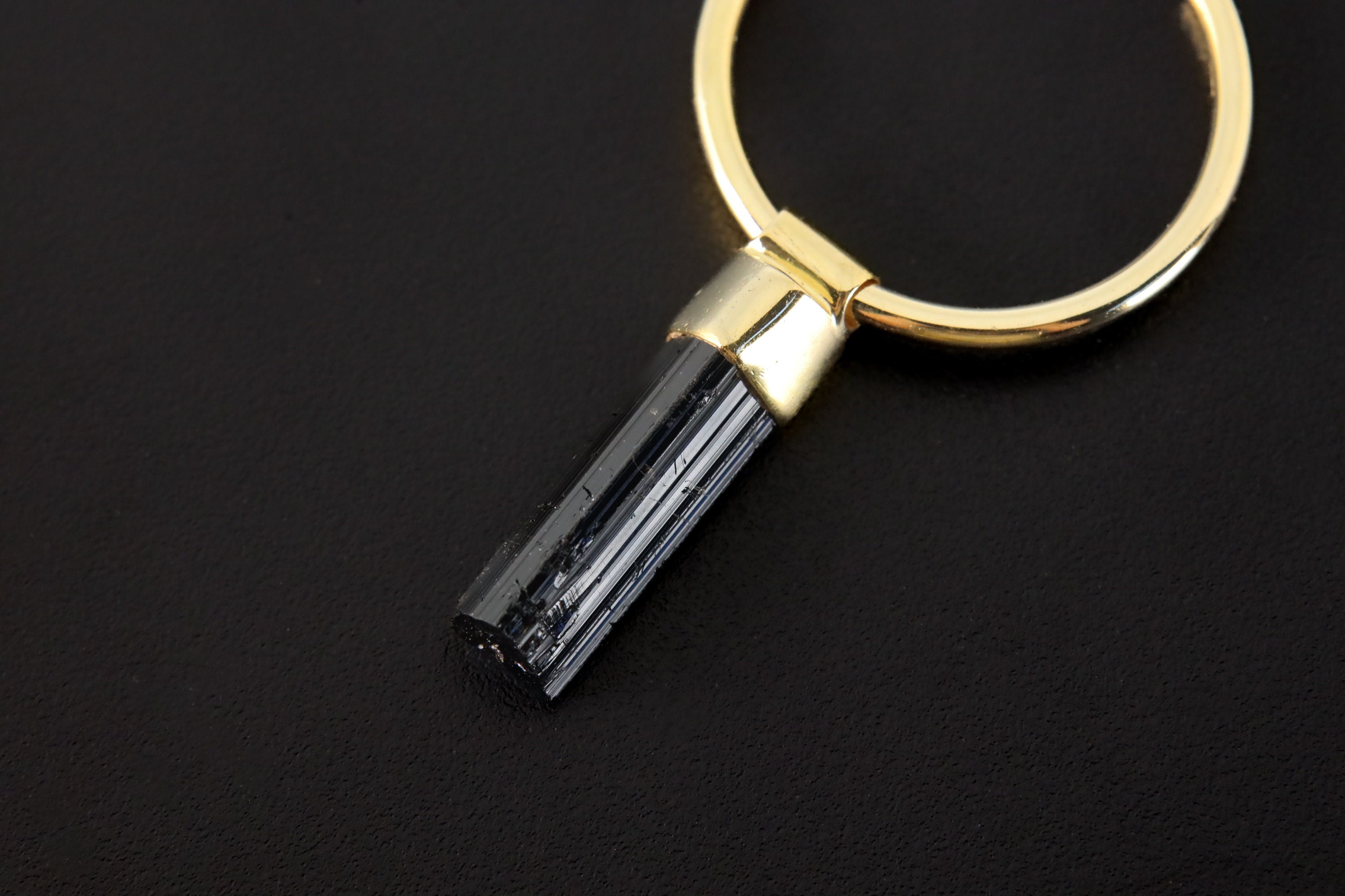 Gold Plated Sterling Silver Black Tourmaline Hoop Earrings