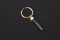 Green Tourmaline Dangle Earring: Gold Plated Sterling Silver, Heart Chakra