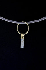 Single Aquamarine Dangle Hoop Earring, Gold Plated Sterling Silver, Throat Chakra, Emotional Balance, Unique Gift