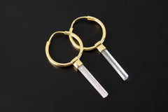 Australian Aquamarine Gold Plated Sterling Silver Hoop Earrings