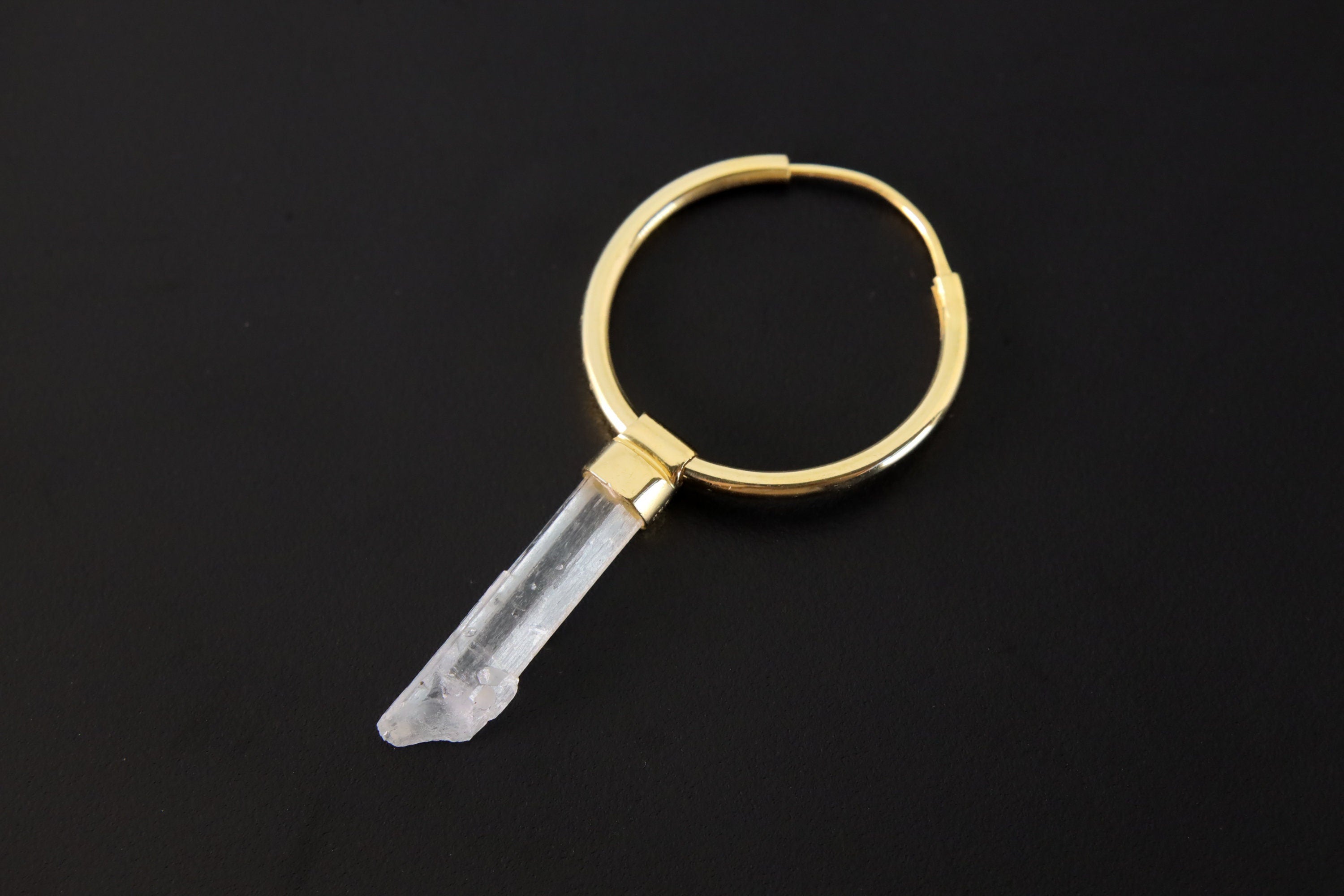 Australian Aquamarine Hoop Earrings 18k Gold Plated 925 Silver Convertible Pendant Clear Gem Throat Chakra Gift