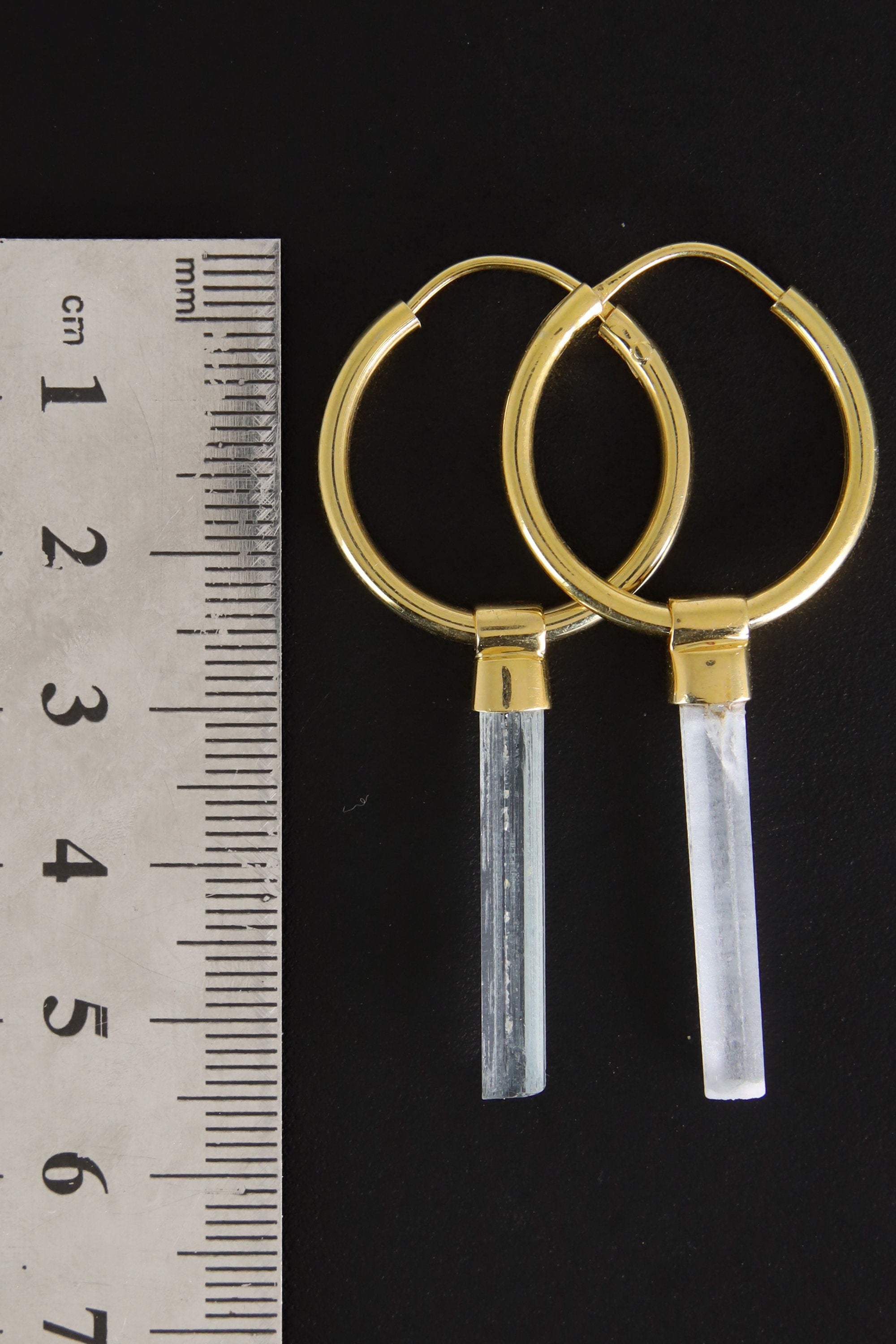Australian Aquamarine Gold Plated Sterling Silver Hoop Earrings