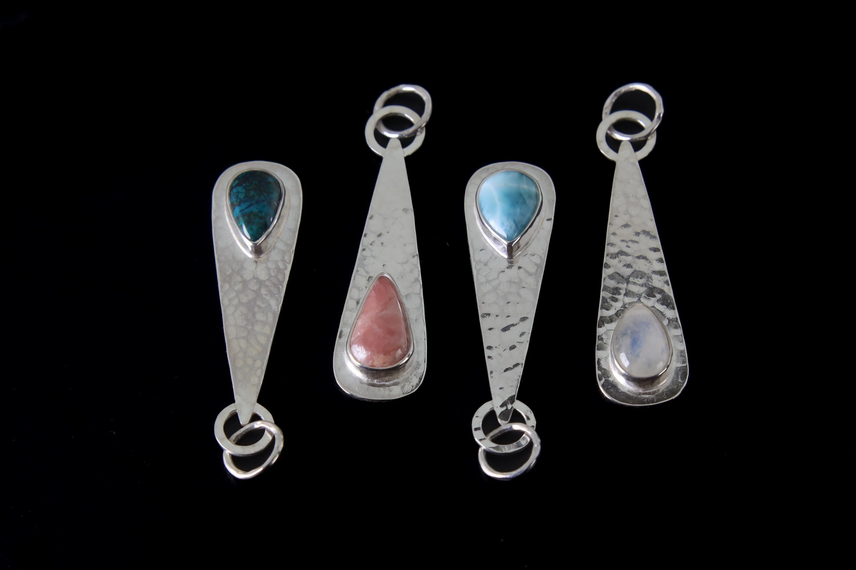 Rhodochrosite Teardrop Pendant 925 Sterling Silver Necklace Heart Chakra Leo Scorpio Gift