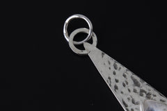 Hammered Sterling Silver Blue Moonstone Pendant: Teardrop Chakra Necklace