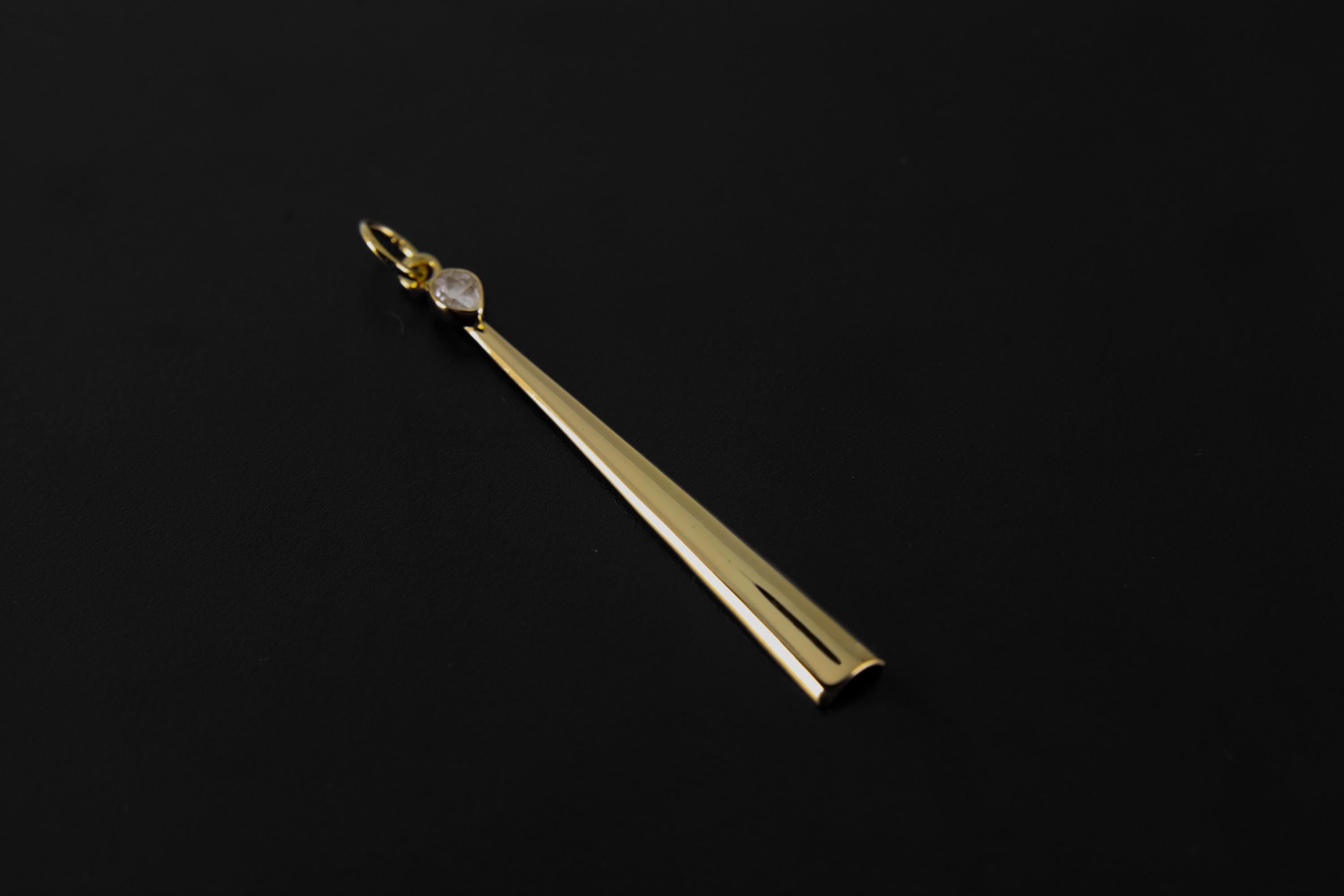 Herkimer Diamond Spoon Pendant 925 Silver 18k Gold Plated Ceremonial Scoop Crown Chakra Gift