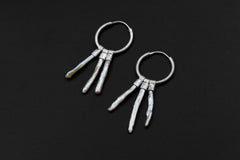 Sterling Silver Pearl Hoop Earrings: Root Chakra Jewelry