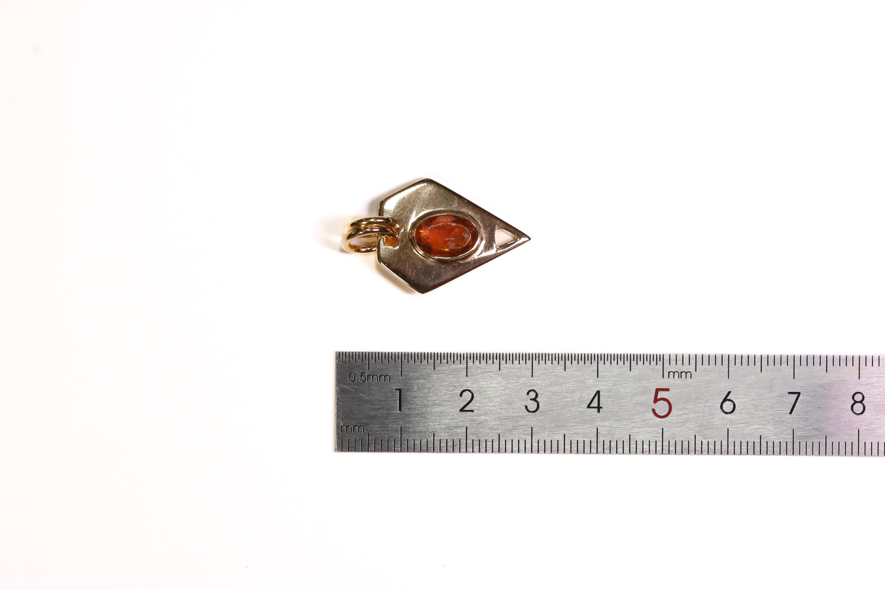 Faceted Red Kyanite Slice Pendant, Double Bail Setting, 18K Gold-Plated Sterling Silver, Root Chakra Jewelry, Aries Zodiac, Unique Gift