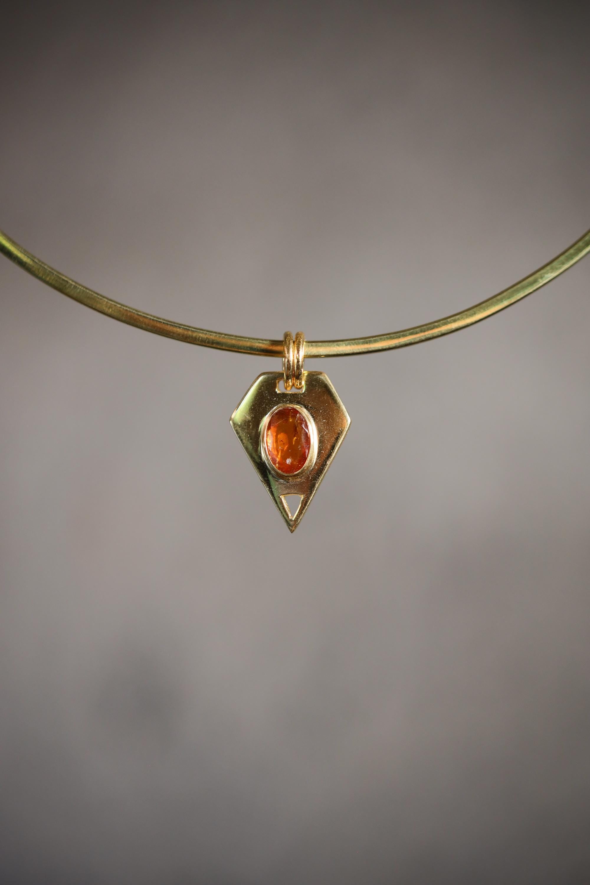 Faceted Red Kyanite Slice Pendant, Double Bail Setting, 18K Gold-Plated Sterling Silver, Root Chakra Jewelry, Aries Zodiac, Unique Gift