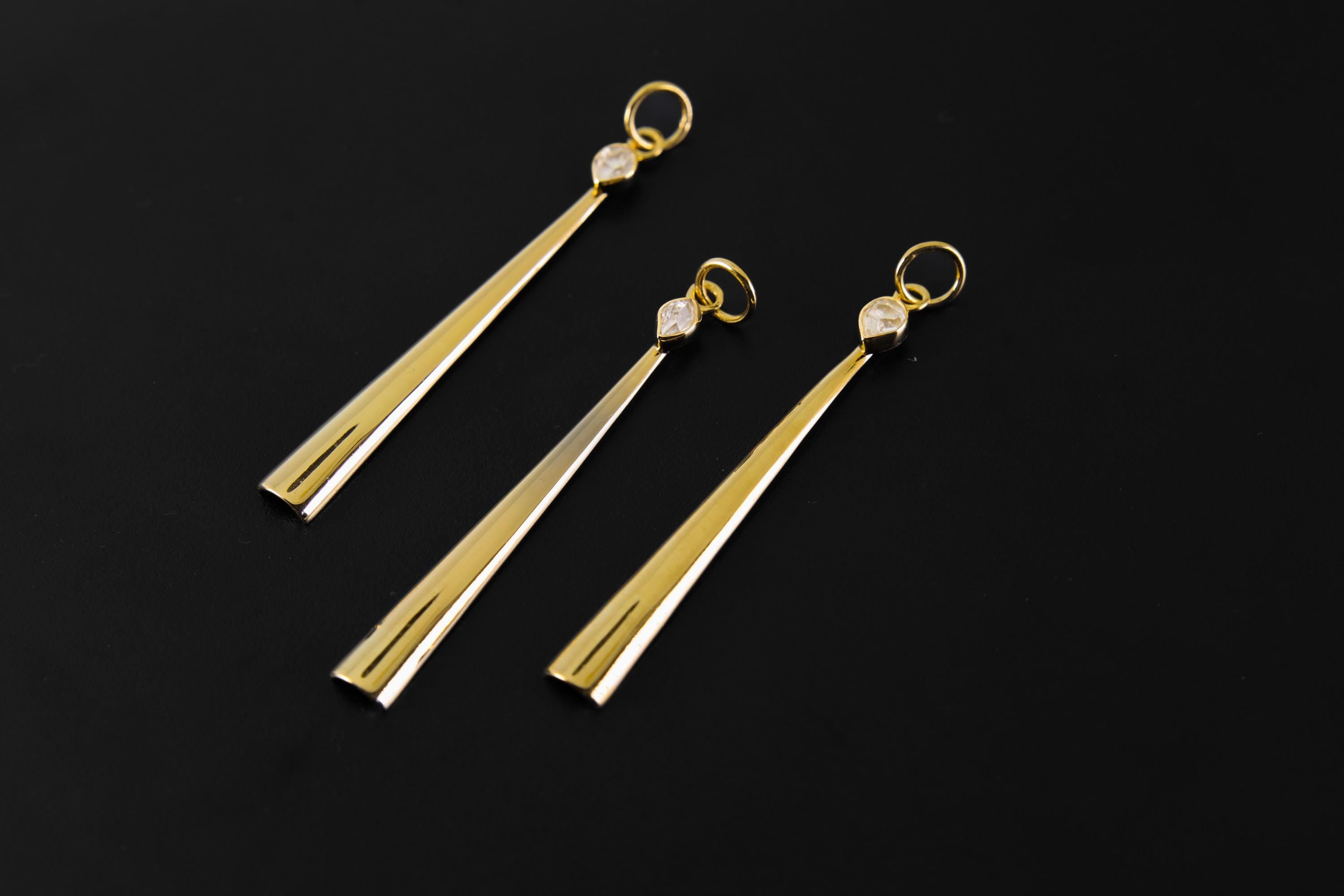Herkimer Diamond Spoon Pendant: 18K Gold-Plated Sterling Silver Necklace